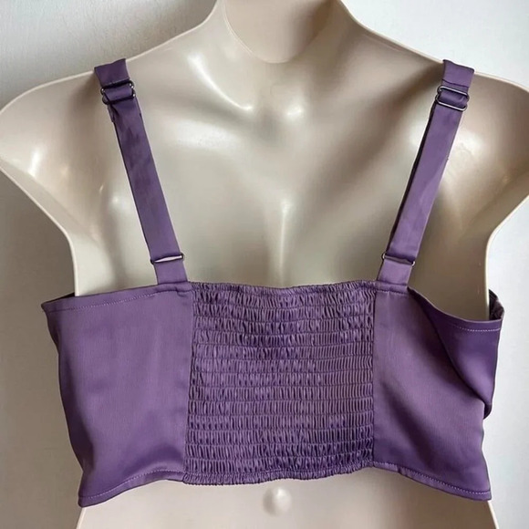 Wild Fable Party Purple Cropped cocktail Tank #1017 - Picture 4 of 6